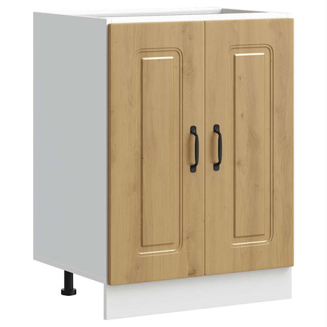Vidaxl spoelbakonderkast kalmar 60x46x81,5 cm hout artisanaal eiken