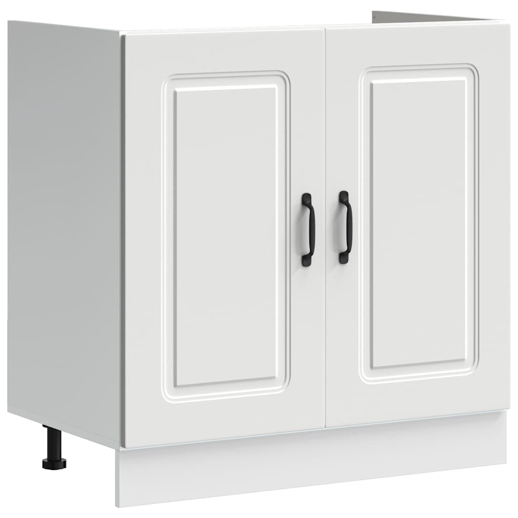 Vidaxl spoelbakonderkast kalmar 80x46x81,5 cm bewerkt hout wit