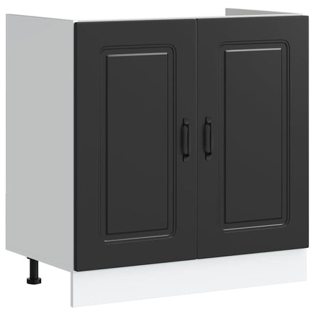 Vidaxl spoelbakonderkast kalmar 80x46x81,5 cm bewerkt hout zwart