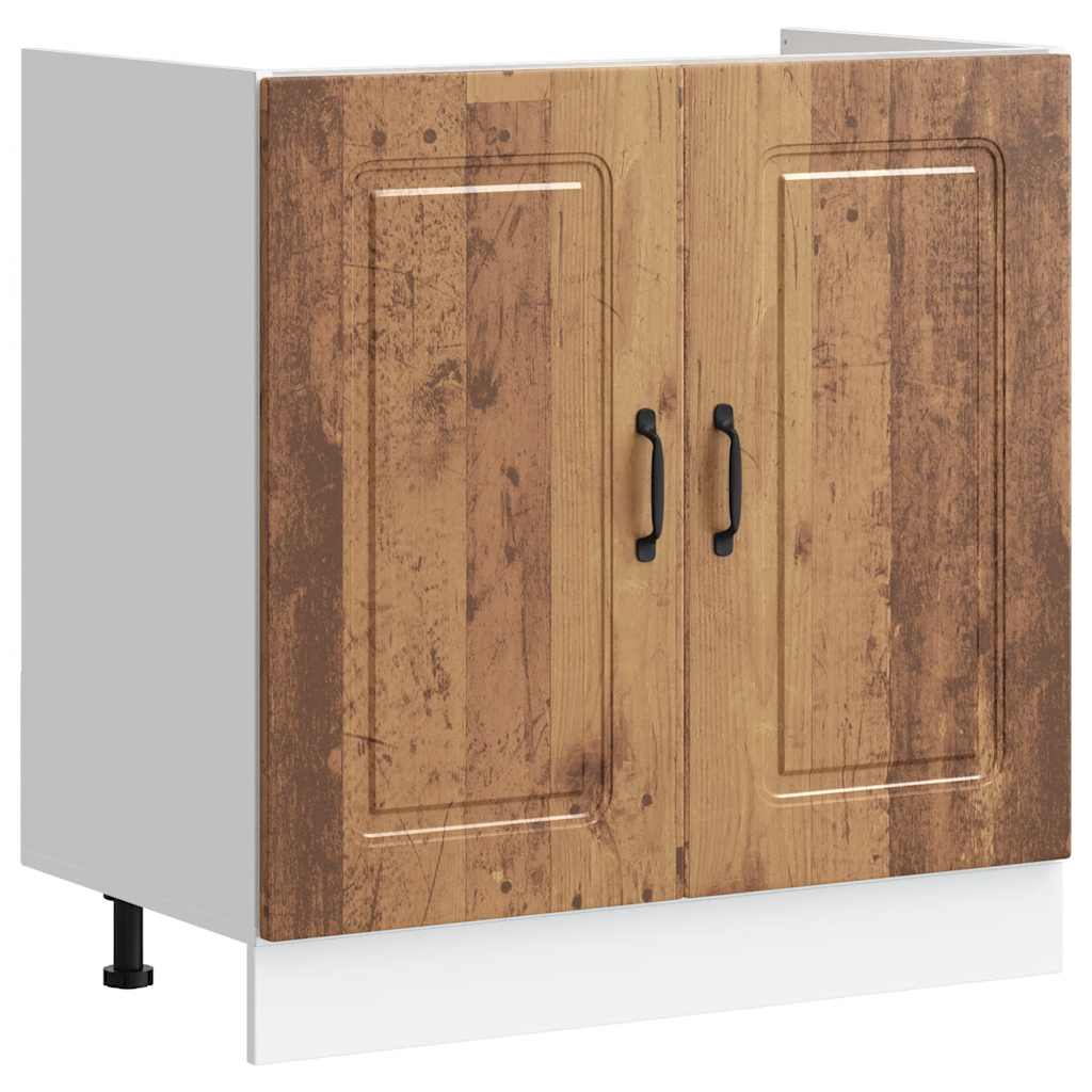 Vidaxl spoelbakonderkast kalmar 80x46x81,5 cm bewerkt hout oud hout