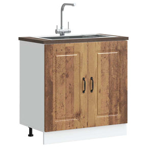 Vidaxl spoelbakonderkast kalmar 80x46x81,5 cm bewerkt hout oud hout