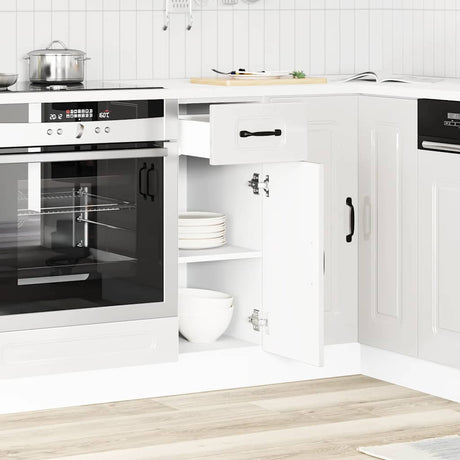 Vidaxl onderkast kalmar bewerkt hout hoogglans wit
