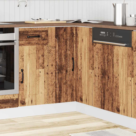 Vidaxl hoekkeukenonderkast kalmar bewerkt hout oud houtkleurig