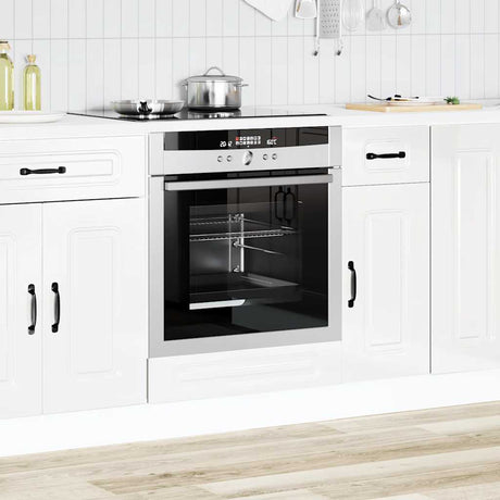 Vidaxl ovenkast kalmar bewerkt hout hoogglans wit