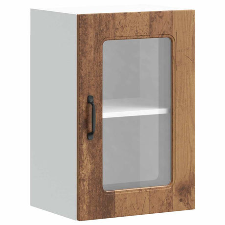 Vidaxl keukenbovenkast met glazen deur kalmar bewerkt hout oud houtkleurig