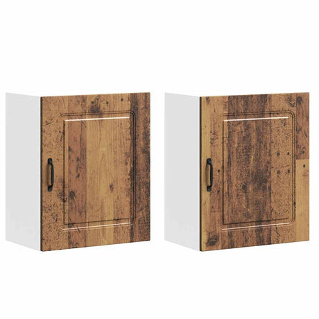 Vidaxl keukenwandkasten 2 st kalmar oud houtkleurig bewerkt hout