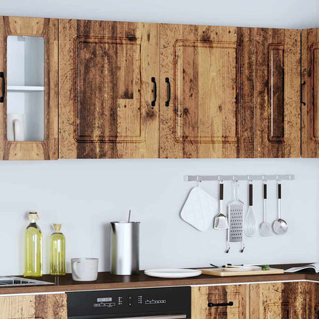 Vidaxl keukenwandkasten 2 st kalmar oud houtkleurig bewerkt hout
