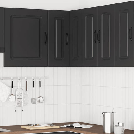 Vidaxl keukenwandhoekkast kalmar bewerkt hout zwart