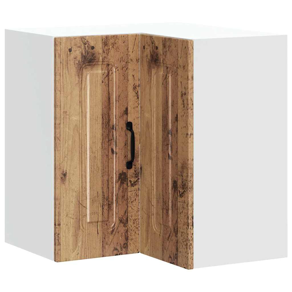 Vidaxl keukenwandhoekkast kalmar bewerkt hout oud houtkleurig