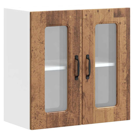 Vidaxl keukenbovenkast met glazen deur kalmar bewerkt hout oud houtkleurig