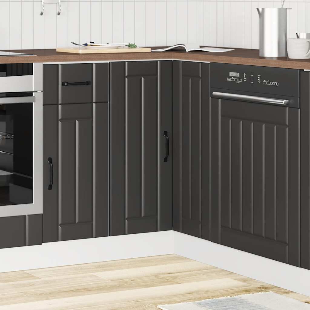 Vidaxl keuken hoekonderkast lucca bewerkt hout zwart