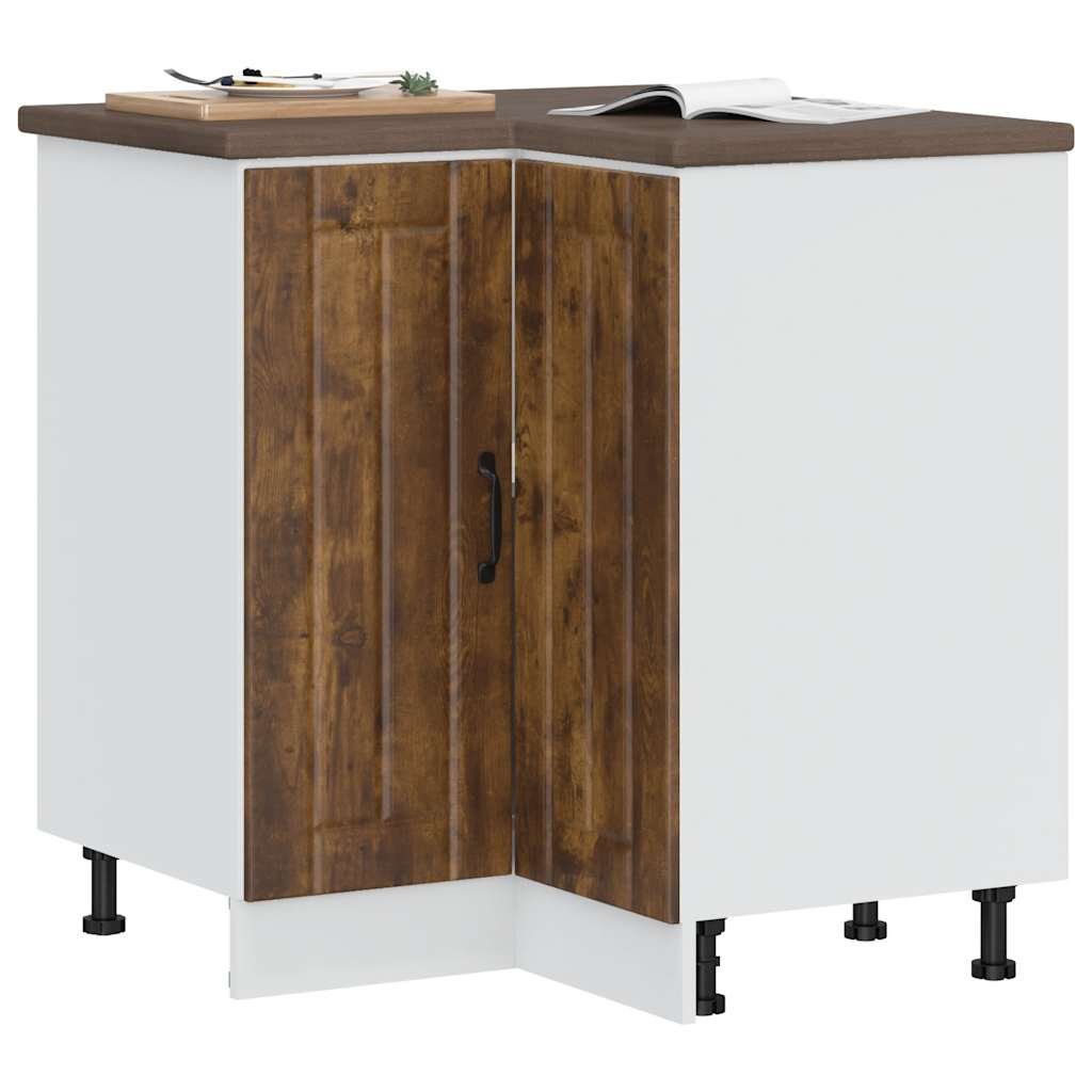 Vidaxl keuken hoekonderkast lucca bewerkt hout gerookt eikenkleurig