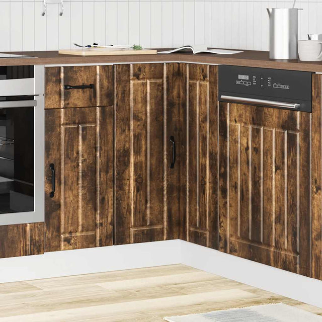 Vidaxl keuken hoekonderkast lucca bewerkt hout gerookt eikenkleurig