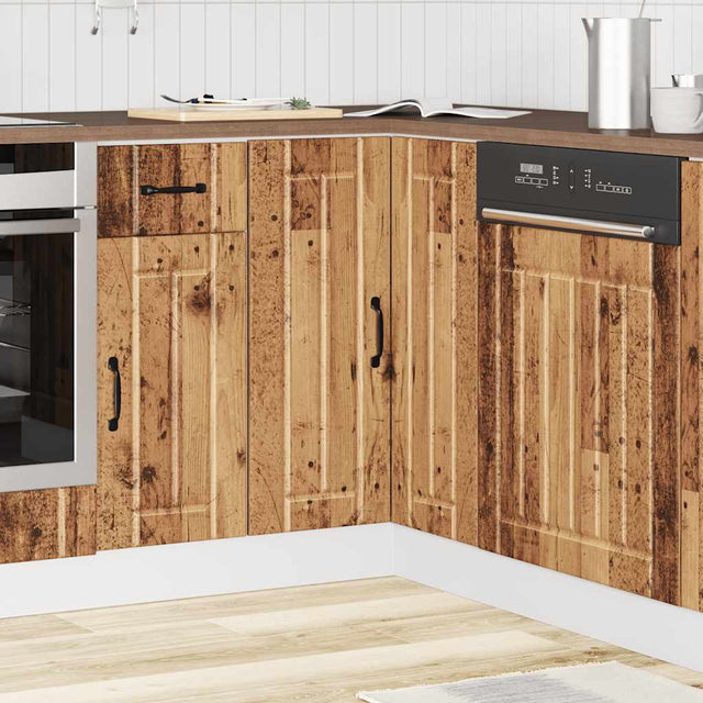 Vidaxl keuken hoekonderkast lucca bewerkt hout oud houtkleurig