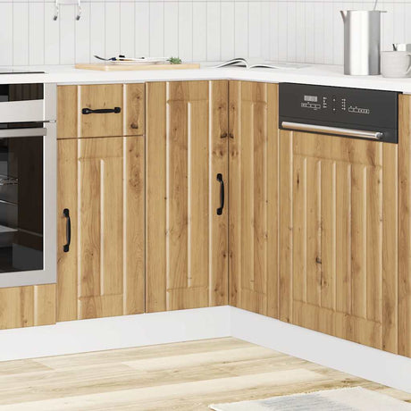Vidaxl keuken hoekonderkast lucca bewerkt hout artisanaal eikenkleur