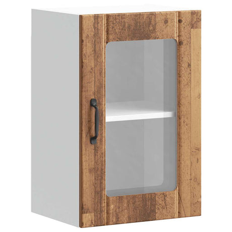 Vidaxl keukenbovenkast met glazen deur lucca oud houtkleurig
