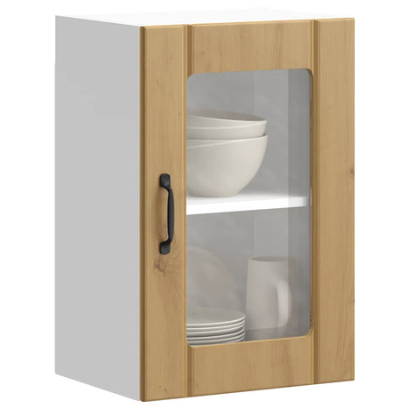 Vidaxl keukenbovenkast met glazen deur lucca artisanaal eikenkleur