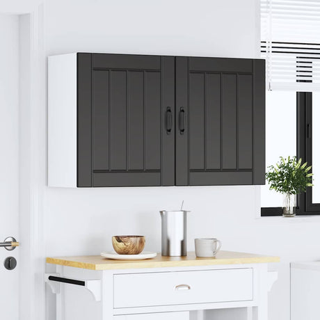Vidaxl keukenwandkasten 2 st lucca zwart bewerkt hout