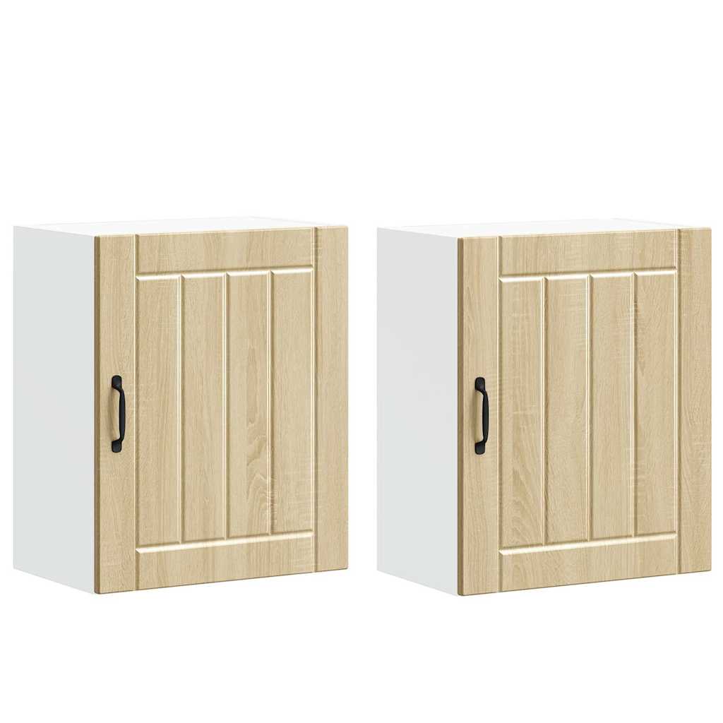 Vidaxl keukenwandkasten 2 st lucca bewerkt hout sonoma eikenkleurig