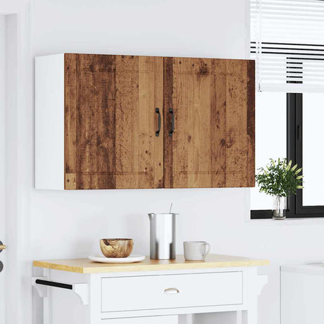 Vidaxl keukenwandkasten 2 st lucca oud houtkleurig bewerkt hout