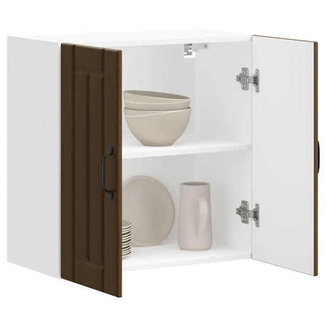 Vidaxl keukenbovenkast lucca bewerkt hout bruin eikenkleur