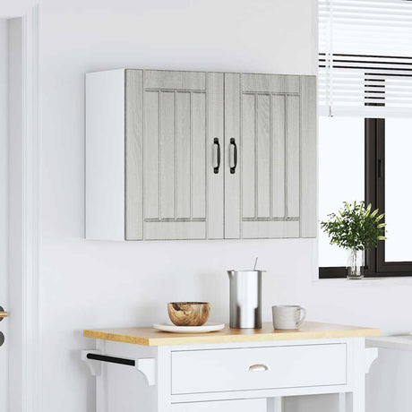 Vidaxl keukenbovenkast lucca bewerkt hout grijs sonoma eikenkleur
