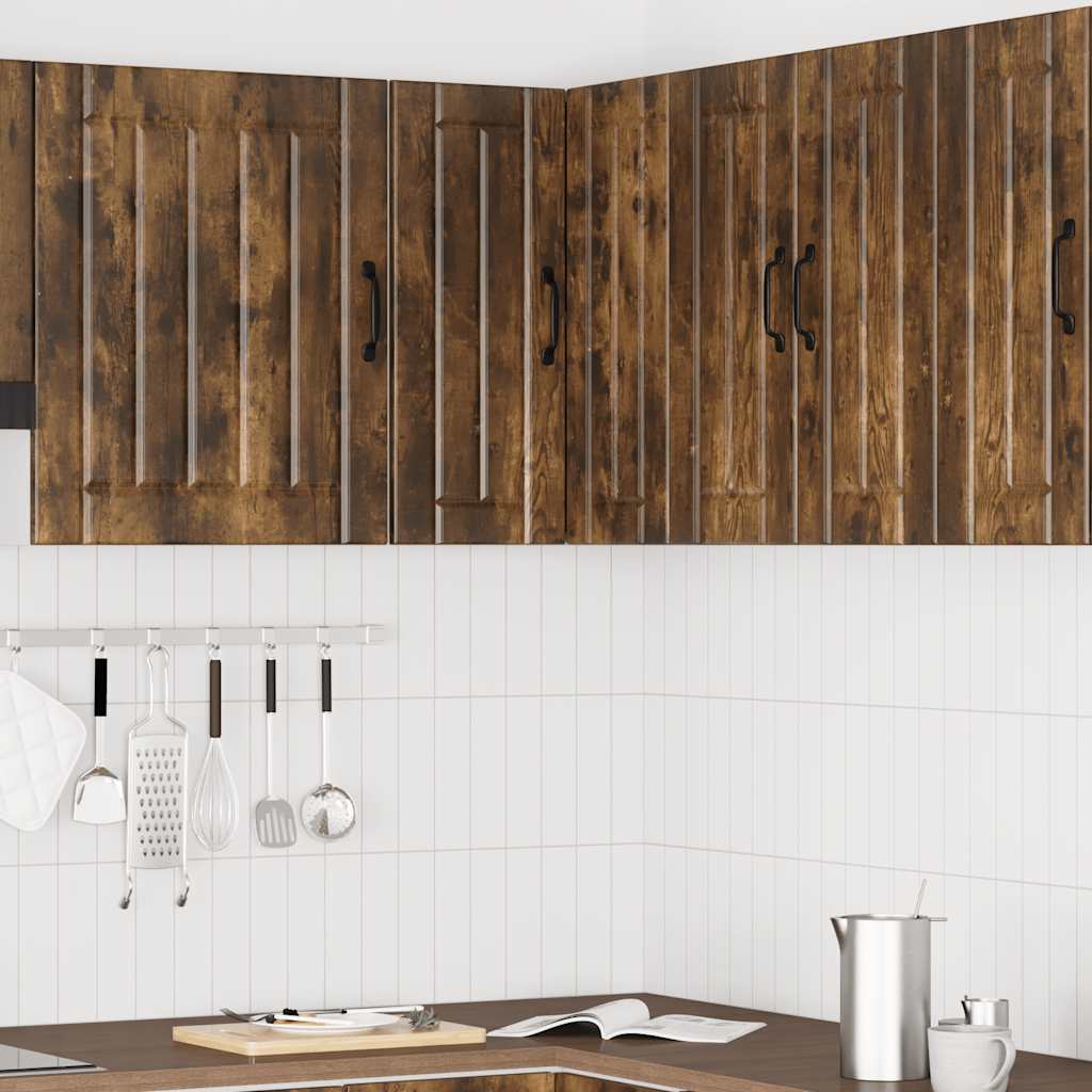 Vidaxl keukenwandhoekkast lucca bewerkt hout gerookt eikenkleurig