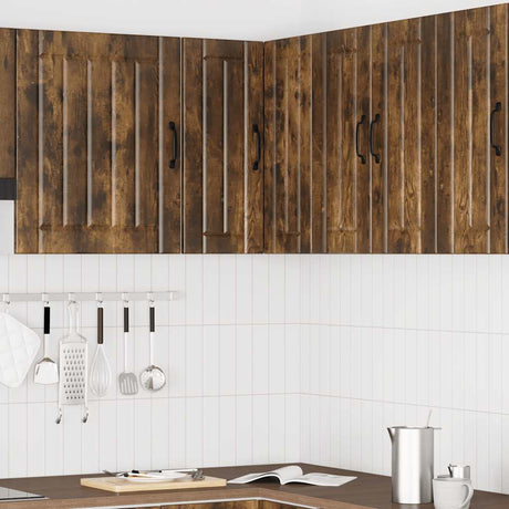 Vidaxl keukenwandhoekkast lucca bewerkt hout gerookt eikenkleurig