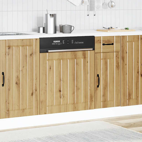 Vidaxl vaatwaspaneel lucca bewerkt hout artisanaal eikenkleur