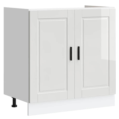 Vidaxl spoelbakonderkast porto 80x46x81,5cm bewerkt hout hoogglans wit