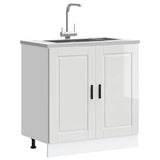 Vidaxl spoelbakonderkast porto 80x46x81,5cm bewerkt hout hoogglans wit