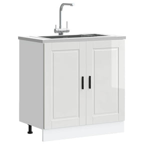 Vidaxl spoelbakonderkast porto 80x46x81,5cm bewerkt hout hoogglans wit