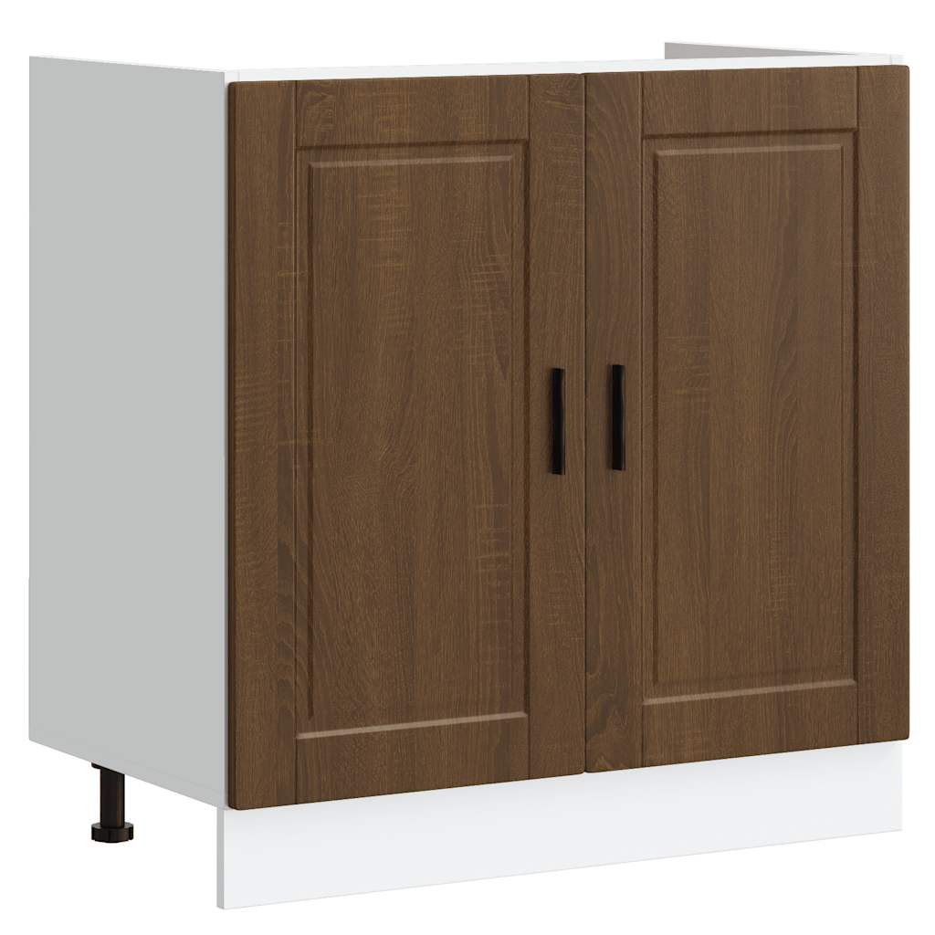 Vidaxl spoelbakonderkast porto 80x46x81,5 cm bewerkt hout bruin eiken