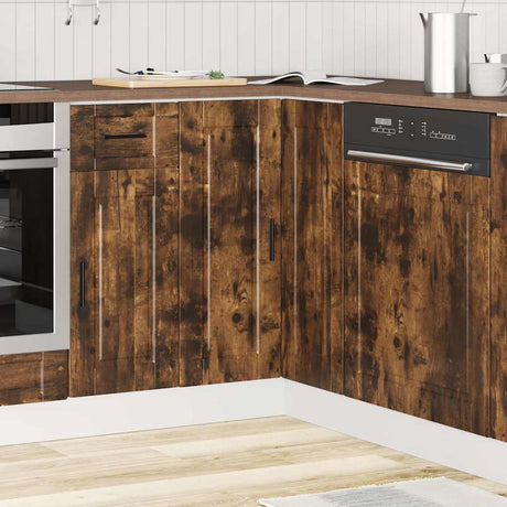 Vidaxl keuken hoekonderkast porto bewerkt hout gerookt eikenkleurig