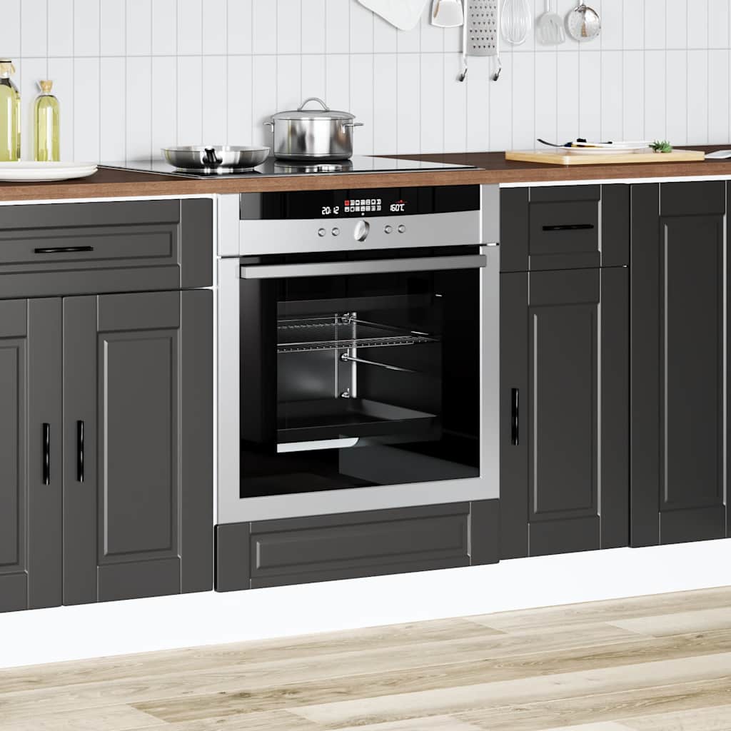 Vidaxl ovenkast porto bewerkt hout zwart