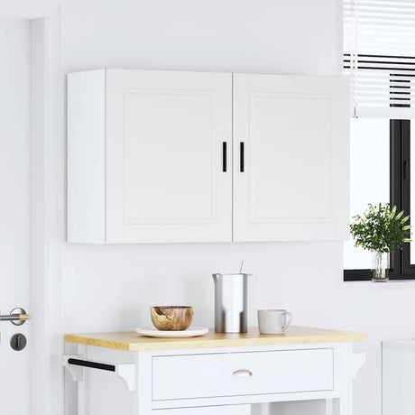 Vidaxl keukenbovenkasten 2 st porto bewerkt hout wit