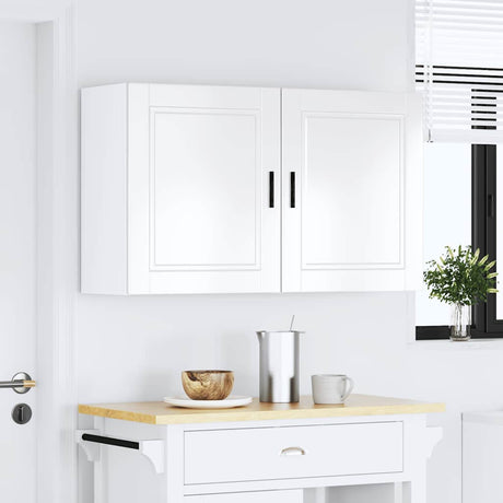 Vidaxl keukenbovenkasten 2 st porto bewerkt hout hoogglans wit