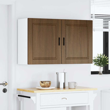 Vidaxl keukenbovenkasten 2 st porto bewerkt hout bruin eikenkleur