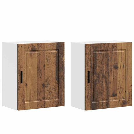 Vidaxl keukenbovenkasten 2 st porto bewerkt hout oud houtkleurig