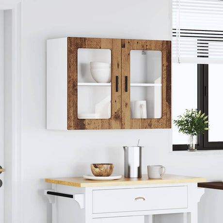 Vidaxl keukenbovenkast met glazen deur porto oud houtkleurig