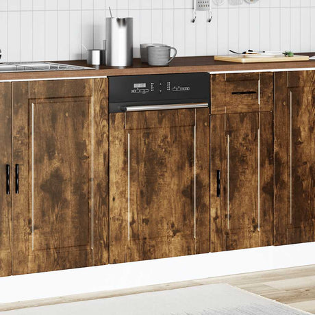 Vidaxl vaatwaspaneel porto 45x1,5x57 cm bewerkt hout gerookt eiken