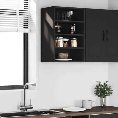 Vidaxl bovenkast riga 40x29,5x60 cm bewerkt hout zwart