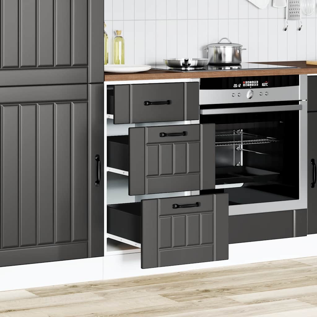 Vidaxl onderkast lucca zwart bewerkt hout