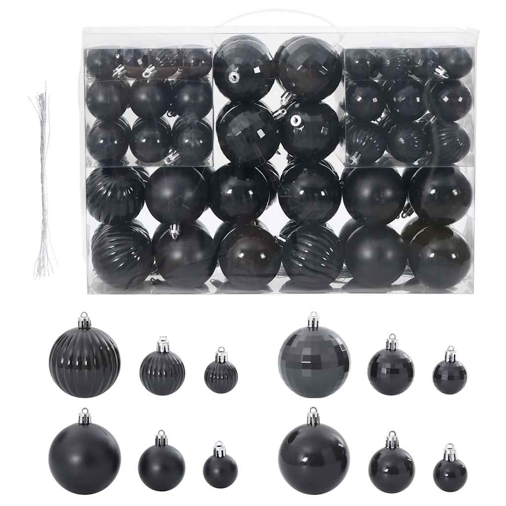 Vidaxl Weihnachtskugeln 100 Stück ø3 4 6 cm schwarz