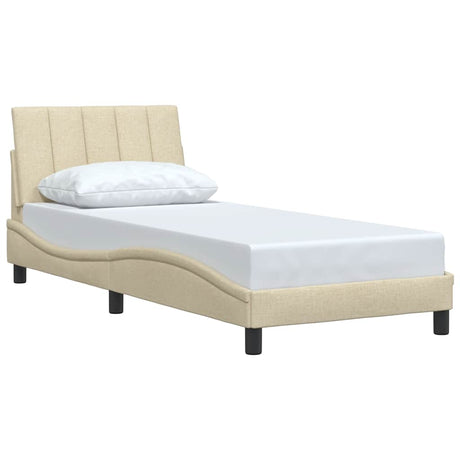 Vidaxl bedframe zonder matras hanko 80x200 cm stof crèmekleurig