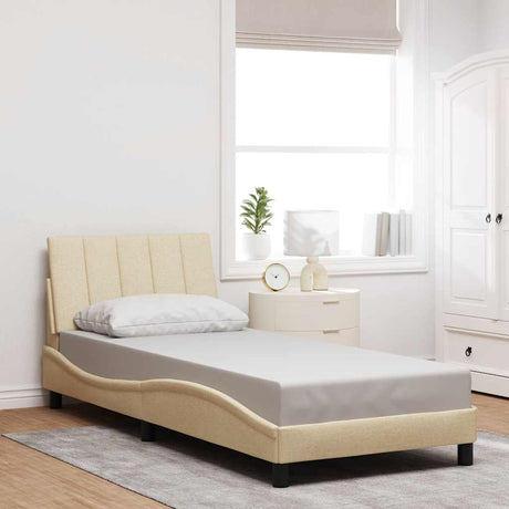 Vidaxl bedframe zonder matras hanko 80x200 cm stof crèmekleurig