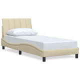 Vidaxl bedframe zonder matras hanko 90x200 cm stof crèmekleurig