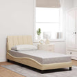 Vidaxl bedframe zonder matras hanko 90x200 cm stof crèmekleurig