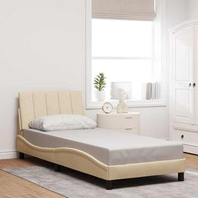 Vidaxl bedframe zonder matras hanko 90x200 cm stof crèmekleurig