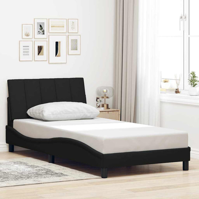 Vidaxl bedframe zonder matras hanko 100x200 cm stof zwart